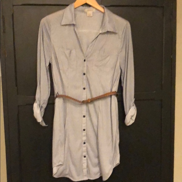 Passport Dresses & Skirts - Blue and white striped shirt dress